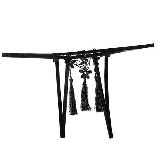 霏慕水溶刺绣流苏三点式套装7180 黑/红 商品图4