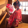 霏慕印花雪纺开襟低领印花和服7061 红色 商品缩略图2