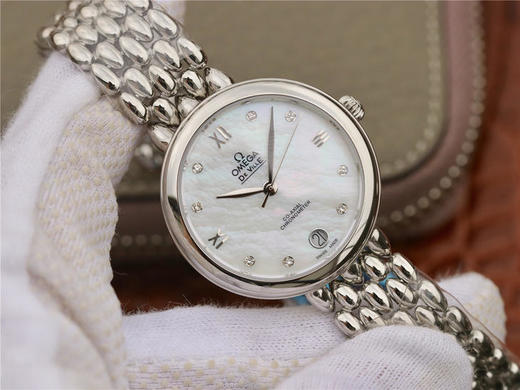 欧米茄DeVille水滴系列，浪漫妩媚，大方唯美！外壳采用316精钢精工细作，加以手工镶嵌钻石，蓝宝石水晶耐磨镜面， 商品图1