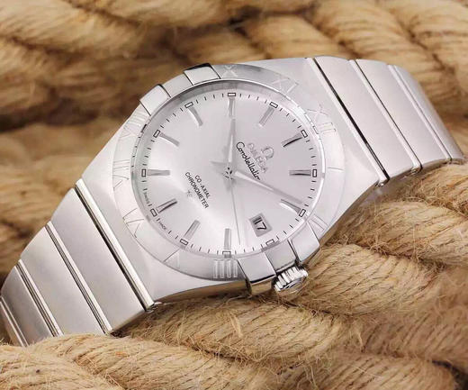 V6欧米茄星座系列123.10.38.21.02.001机械男士手表，直径:大号38.5mm，小号35.5mm。精钢镀18k表链表壳，8500全自动机械机芯，蓝宝石 商品图3