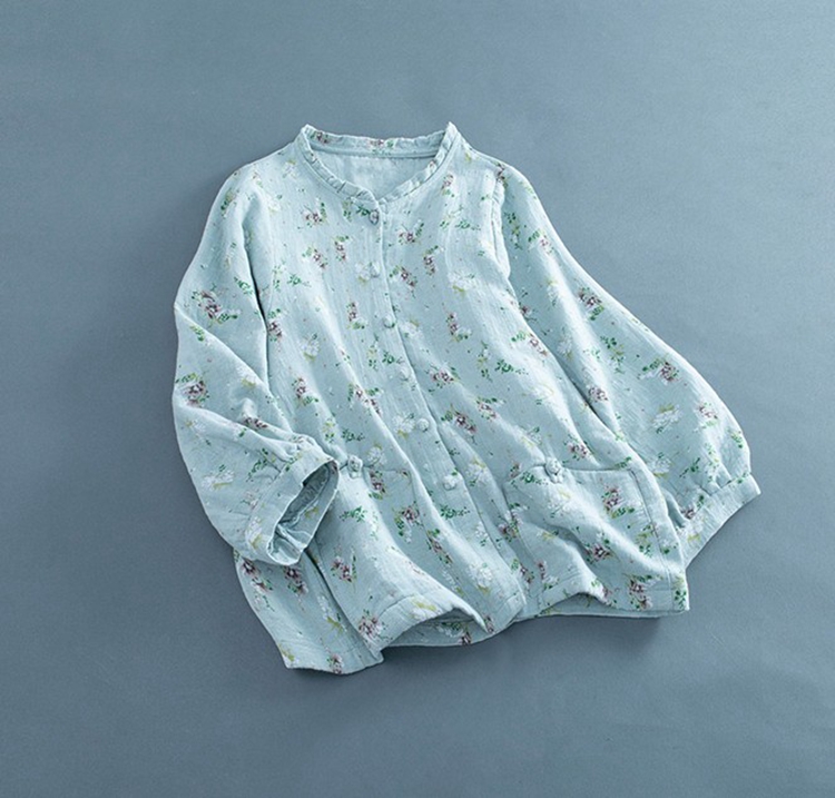 aw02中国灯笼袖棉麻外套女春1:1实物服装纸样剪裁图纸