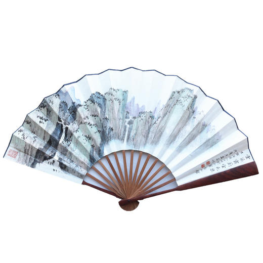 沈广杰作品——“云蒸霞蔚望飞泉”折扇 商品图0