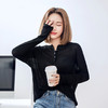 韩都衣舍2019春新款韩版宽松显瘦纯色套头圆领针织衫女GQ10214耒 商品缩略图1