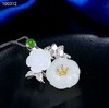s925银镶和田玉玫瑰花吊坠 商品缩略图3