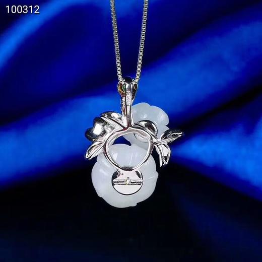 s925银镶和田玉玫瑰花吊坠 商品图4