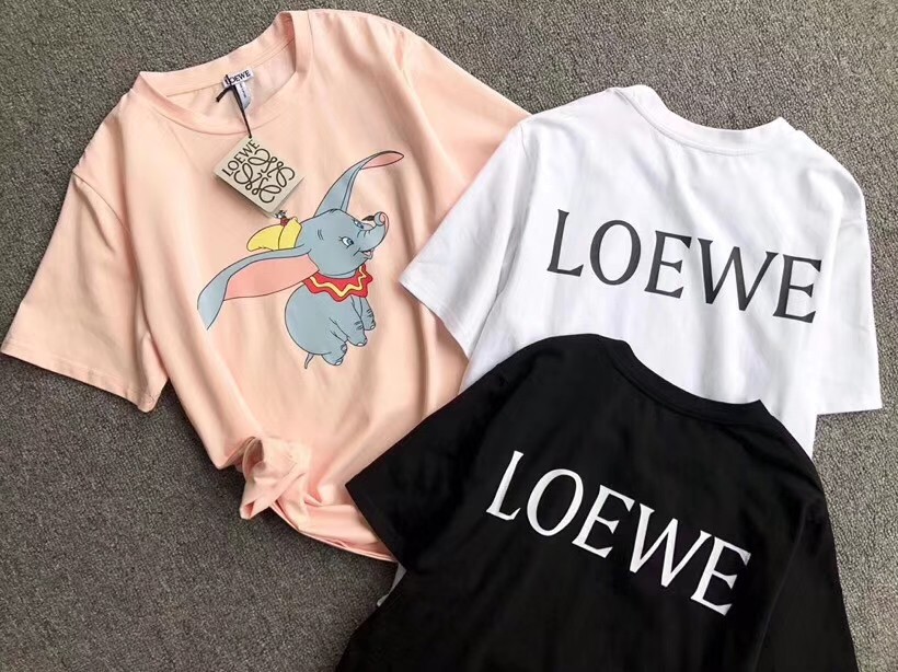 loewe小飞象情侣款印花t恤