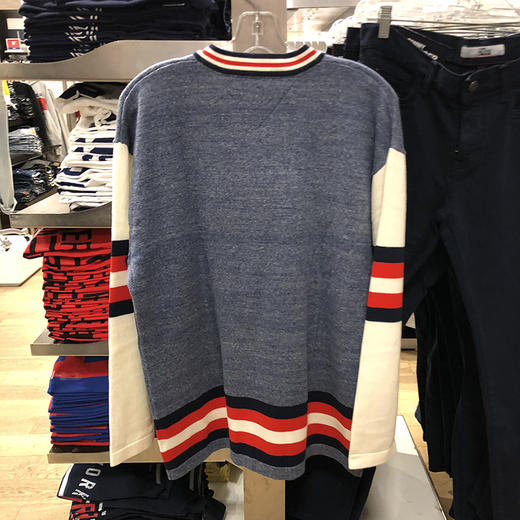 19新款 TOMMY HILFIGER 男士个性品牌字母拼色直筒V领毛衣针织衫 商品图1