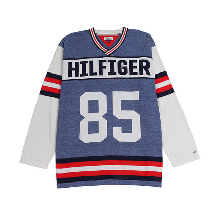 19新款 TOMMY HILFIGER 男士个性品牌字母拼色直筒V领毛衣针织衫 商品图4