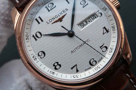 MKS浪琴名匠L2.755.8.78.3，瑞士2836自动机械机芯，材质：18k玫瑰金镀金，表径：38.5毫米，表壳厚度：10毫米，男士手表，皮表带，透底 商品图4