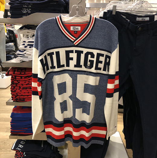 19新款 TOMMY HILFIGER 男士个性品牌字母拼色直筒V领毛衣针织衫 商品图0