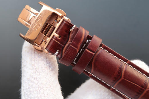 MKS浪琴名匠L2.755.8.78.3，瑞士2836自动机械机芯，材质：18k玫瑰金镀金，表径：38.5毫米，表壳厚度：10毫米，男士手表，皮表带，透底 商品图10