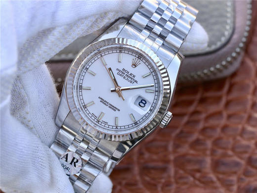 AR劳力士ROLEX DATEJUST超级904L V2升级版日志型36系列腕表，表壳表带运用超级904L铸造而成，并行代购版DATEJUST，完美修正十年间所有副本的不足和缺陷，36mm表径 商品图2