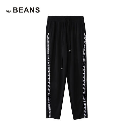 VIA BEANS  弹力腰绣回纹字母长裤    8022100057 商品图4