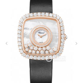 G萧邦（肖邦）HAPPY DIAMONDS系列204368-5001女士方型腕表，气质腕表！这样以现代时尚的设计风格，表圈钻石镶嵌勾勒出柔和的曲线轮廓，中间可流动钻石