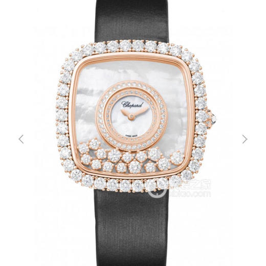 G萧邦（肖邦）HAPPY DIAMONDS系列204368-5001女士方型腕表，气质腕表！这样以现代时尚的设计风格，表圈钻石镶嵌勾勒出柔和的曲线轮廓，中间可流动钻石 商品图0