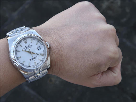 AR劳力士ROLEX DATEJUST超级904L V2升级版日志型36系列腕表，表壳表带运用超级904L铸造而成，并行代购版DATEJUST，完美修正十年间所有副本的不足和缺陷，36mm表径 商品图6