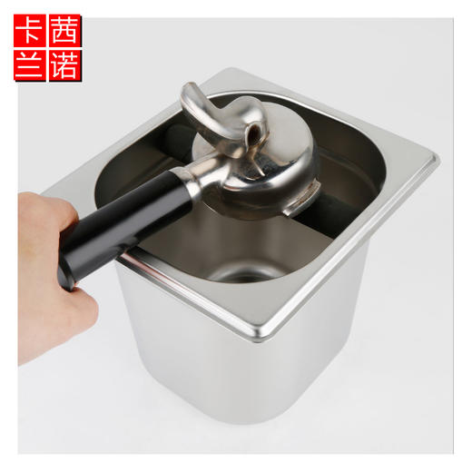 不锈钢渣桶咖啡粉敲渣盒商用半自动咖啡机配套器具渣槽废渣盒大号 商品图3