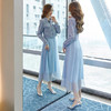 DSD2019新款女装春秋网纱连衣裙很仙的外套配吊带长裙子套装两件套HT6961 商品缩略图1