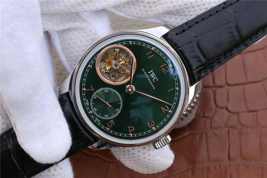 YL万国lWC葡萄牙系列lW546301绿面陀飞轮 43mm 98900型机芯腕表 yl为了追求1：1完美复刻 ，男士腕表，皮表带，透底 商品图2