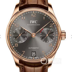 ZF万国V5版新葡7。型号:IW500702系列：葡萄牙定制52010自动机械机芯,动力储备：168小时外观表径：42.3毫米，男士，皮表带，透底