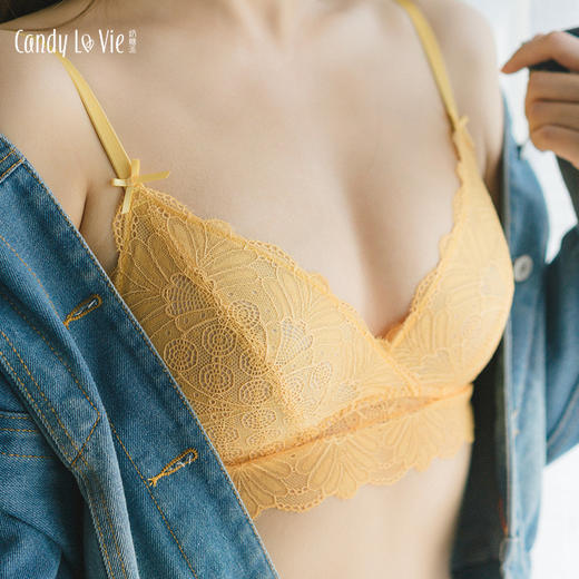 奶糖派香榭丽可外穿的蕾丝三角杯 商品图2