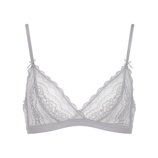 奶糖派西西里无棉垫超薄月岩灰蕾丝三角杯 商品图5