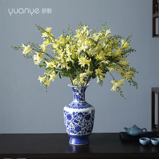 新中式花艺仿真花假花套装 过年装饰青花瓷花瓶客厅摆件家居饰品 商品图2