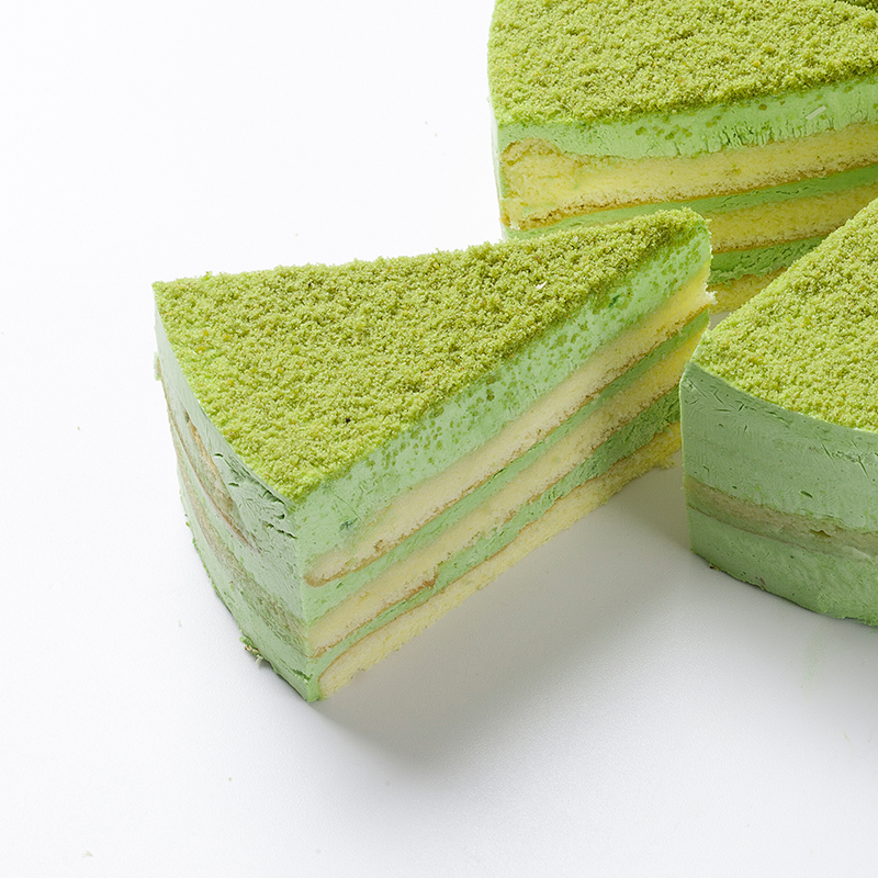 抹茶蛋糕切块