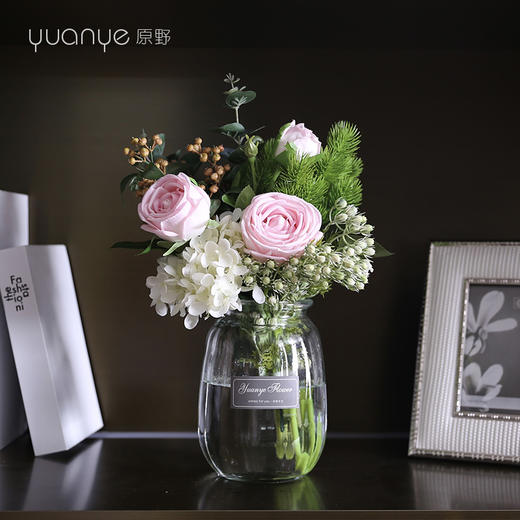 ins北欧风装饰仿真花绣球花假花百合花玫瑰花小清新高档餐桌摆件 商品图2