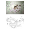 工笔动物白描底稿-李保山-猫《春风送暖》-斗方小品册页-多种白描尺寸可选-EL16 商品缩略图0