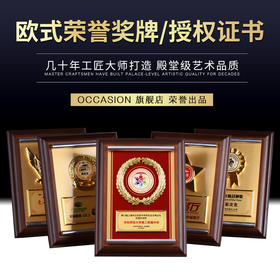 荣誉牌匾退伍军人纪念品企业表彰木托奖牌代理商授权牌定制资格证