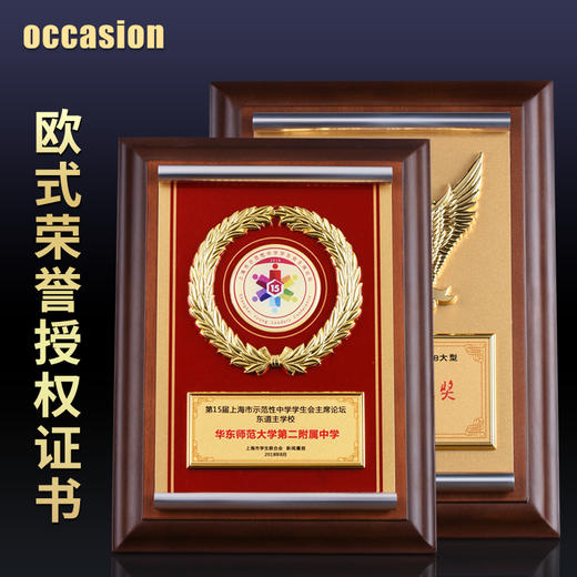 荣誉牌匾退伍军人纪念品企业表彰木托奖牌代理商授权牌定制资格证 商品图2