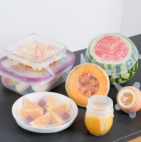 【可以重复使用的保鲜膜】拒绝浪费和串味！YJ-食品级硅胶保鲜盖【6件套】超大弹力 商品图0