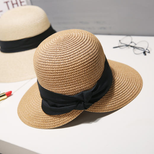 优雅赫本风防晒太阳帽小清新沙滩帽 商品图1
