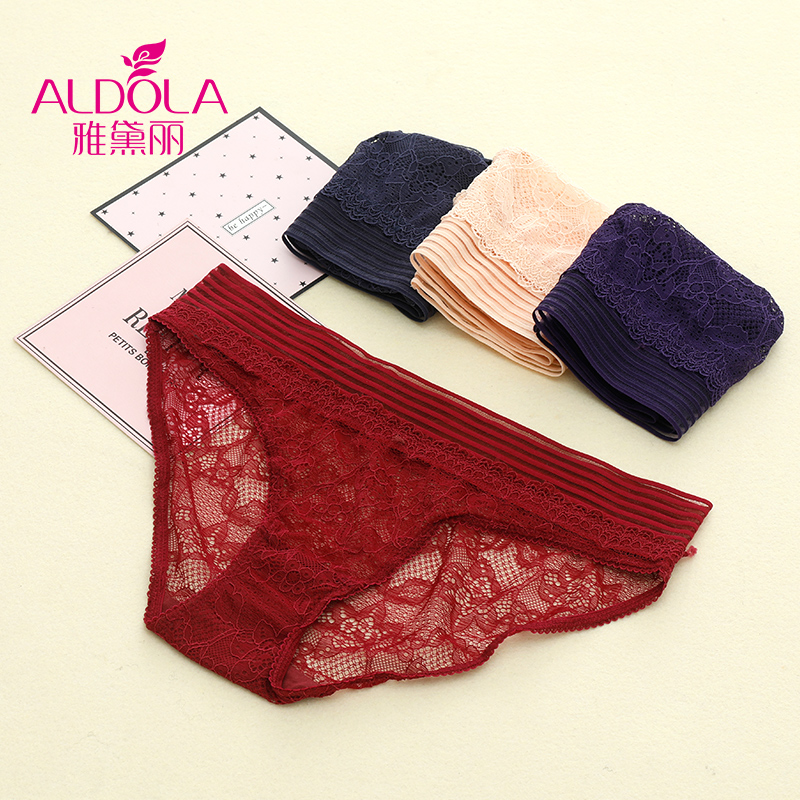 雅黛丽性感蕾丝内裤女士低腰三角裤4条装盒装内裤DYK96305