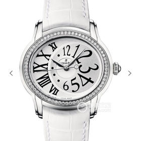 爱彼千禧系列77303BC款女士腕表华丽上线，一款上手满满设计感耐看型手表。皮表带，自动机械机芯，透底。