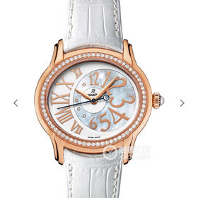 爱彼千禧系列77303BC款女士腕表华丽上线，一款上手满满设计感耐看型手表。皮表带，自动机械机芯，透底。