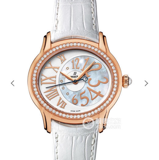 爱彼千禧系列77303BC款女士腕表华丽上线，一款上手满满设计感耐看型手表。皮表带，自动机械机芯，透底。 商品图0