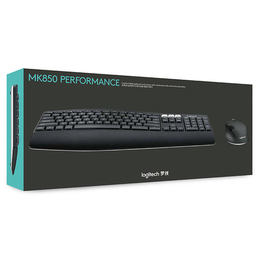 罗技（Logitech）MK850无线键鼠套装 高效能 多设备无线键鼠套装 舒适掌托 蓝牙优联双模 黑色 商品图6