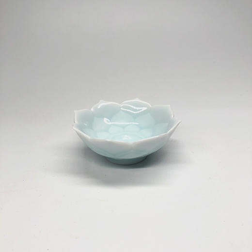 不仁斋薛继业  刻瓷青釉莲花碗 纯手工 主人杯 首饰碟 商品图0