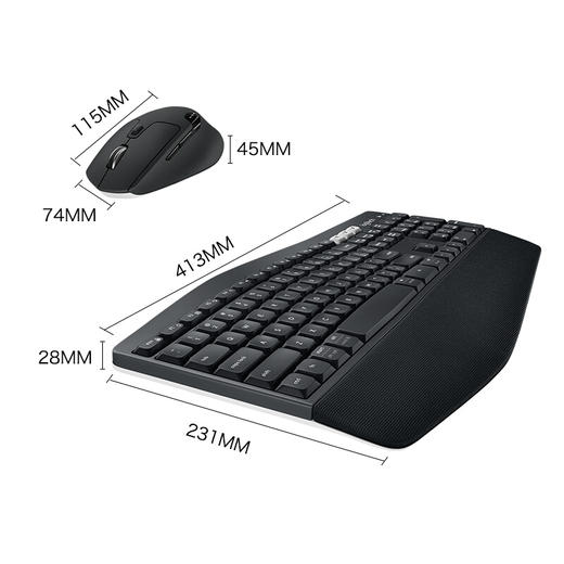 罗技（Logitech）MK850无线键鼠套装 高效能 多设备无线键鼠套装 舒适掌托 蓝牙优联双模 黑色 商品图5