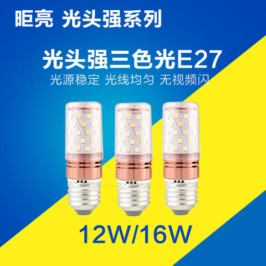 昛亮 光头强 E27螺口 16W 三色光 商品图0