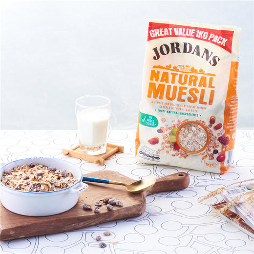 第二份半价！JORDANS巧丹思英国进口高纤维水果坚果开袋即食早餐营养麦片 1000g 商品图2