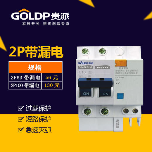 贵派 断路器 2P带漏电 商品图0
