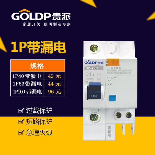 贵派断路器1P 漏电 商品图0
