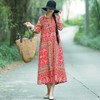 QDFS-B053棉麻长袖宽松民族风大摆长裙 TZW 商品缩略图4