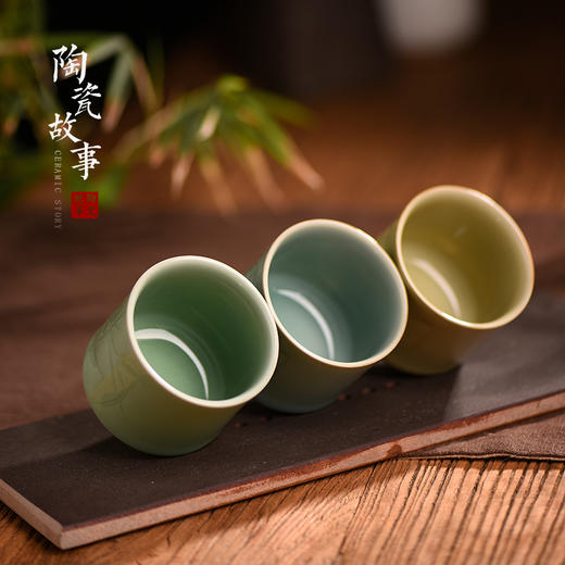 茶杯-陶瓷品茗杯-龙泉青瓷直身杯3色可选 商品图1