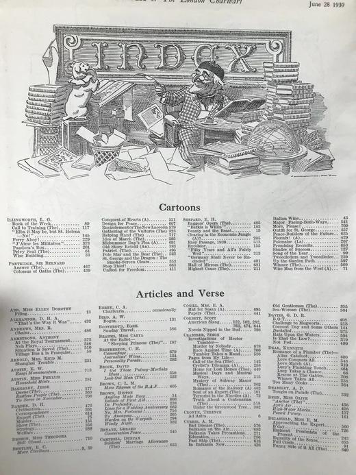 1939年 英国讽刺漫画杂志《笨拙》 配大量插图 漆面精装大16开 商品图3