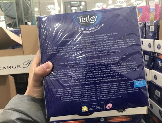 Tetley（泰特）橙黄白毫茶 英式红茶 独立茶包（300包/盒 945g）温哥华直邮 商品图1