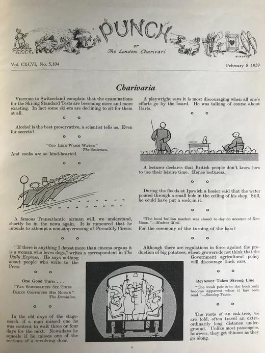 1939年 英国讽刺漫画杂志《笨拙》 配大量插图 漆面精装大16开 商品图13